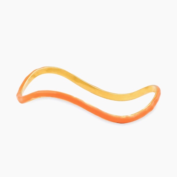 SYLVIA TOLEDANO Flow 22K Gold-Plated & Enamel Bracelet Orange - Picture 2 of 6